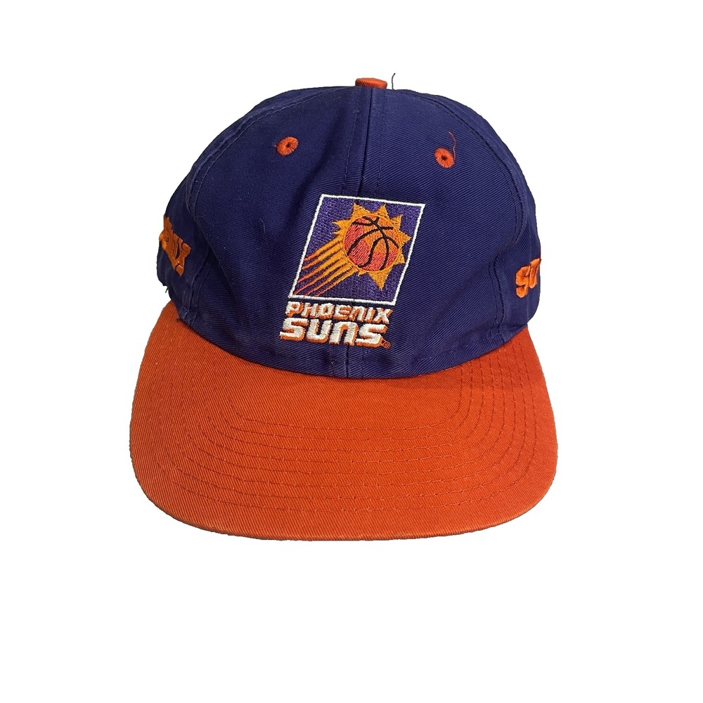 Vintage Phoenix Suns Hat Cap Purple Orange NBA Snap Back Adjustable Side Logo